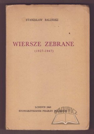 BALIÑSKI Stanislaw, Collected Poems (1927-1947).