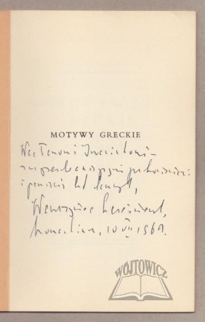 CZEREŚNIEWSKI Wawrzyniec, Greek Motifs.