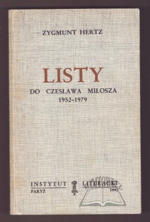 HERTZ Zygmunt, Letters to Czeslaw Milosz 1952 - 1979.