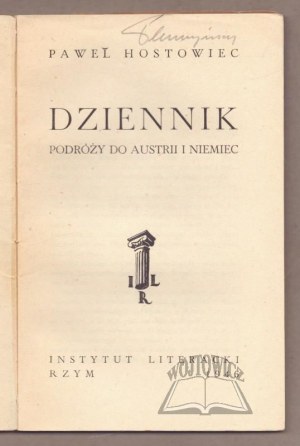 STEMPOWSKI Jerzy (Hostowiec Pawel), Diary of a trip to Austria and Germany.