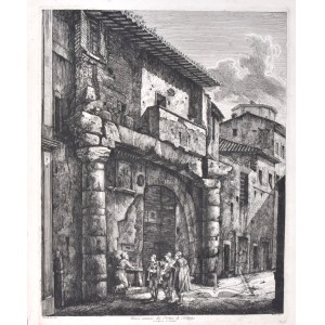 ROSSINI Luigi (1790-1857), Unici avanzi dei Portici di Filippo a S. Maria in Cacaberis. (Jedyne pozostałości Portyku Św. Filipa w S. Maria in Cacaberis.)