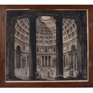 ROSSINI Luigi (1790-1857), &#8220;Veduta del Interno Panteon di Marco Agippa. (&#8222;Widok na wewnętrzny Panteon Marka Agryppy&#8221;.)