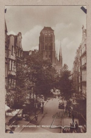 (GDAŃSK). Danzig. Jopengasse mit Marienkirche.