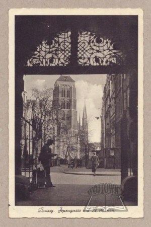 (GDAŃSK). Danzig. Jopengasse mit St. Marien.