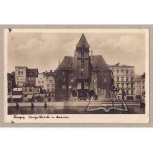 (GDAŃSK). Danzig. Lange Brücke m. Krantor.