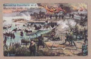 (WOJSKO). Russische Kavallerie wird bei Warschau uber die Weichsel zuruckgetrieben.