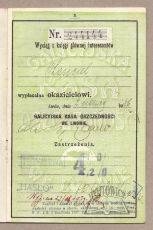 9a.BOOK of contributions of the Galician Savings Bank in Lviv.