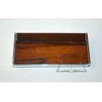 Wood and metal box.