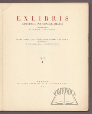 EXLIBRIS. A journal devoted to books. VII. 1.