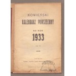 KOWIEŃSKI kalendarz powszechny na rok 1933.