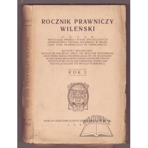 ROCZNIK Prawniczy Wileński. R. I.