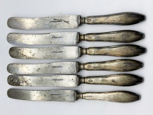 Set of 6 silver-plated Fraget knives