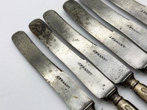 Set of 6 silver-plated Fraget knives