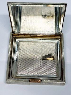 Silver powder box in original case