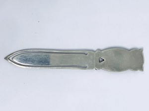 Silver bookmark in the shape of an owl