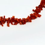 Coral choker necklace, gold 375/9K clasp