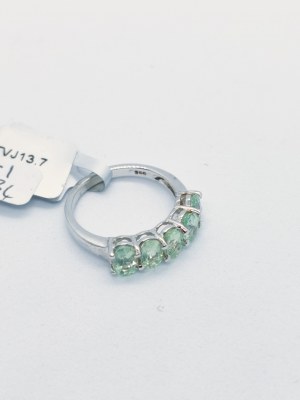Ring with 5 amblygonites 2.10 ct, 925 silver, RocksTV certificate