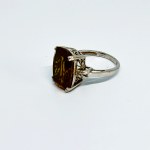 Srebrny pierścionek z dużym Andaluzytem i Diamentami 0.04 Ct