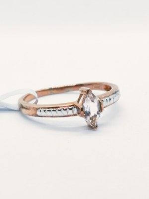 Ring with morganite 0.54 ct, rose gold plated 925 silver, certified by RocksTV