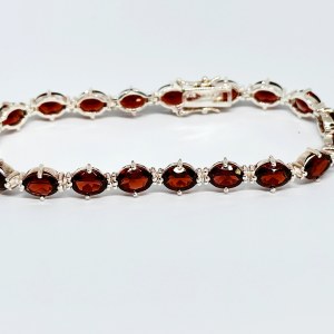 Silver Bracelet with Garnets