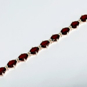 Silver Bracelet with Garnets