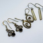 Set of 4 pairs of silver earrings