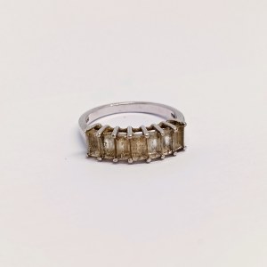 Ring with White Quartzs, 925 Silver