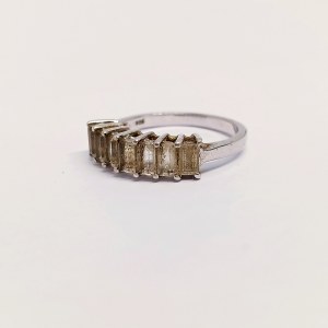 Ring with White Quartzs, 925 Silver