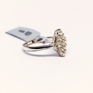 Silver ring with natural White Topazes