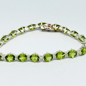 Silver Bracelet with Peridots