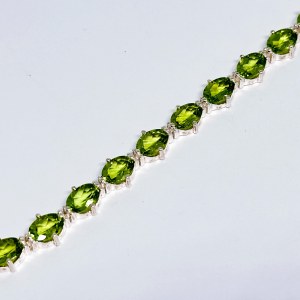 Silver Bracelet with Peridots