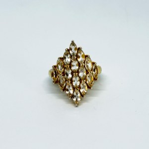 Gold-plated Silver Ring with White Topazes
