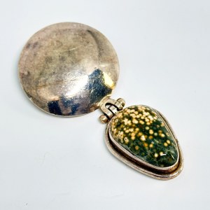 Silver Modernist Pendant with Jasper