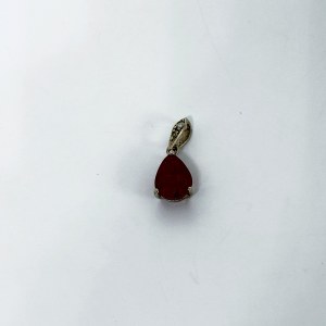 Silver Pendant with Natural Ruby and White Sapphires