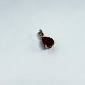 Silver Pendant with Natural Ruby and White Sapphires