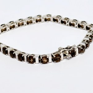Silver bracelet with Smoky Quartz