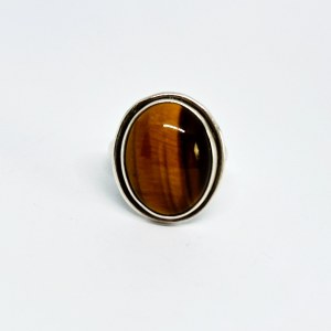 Silver ring with Tiger Eye