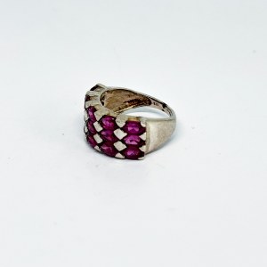 Silver ring with garnets