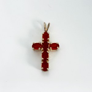 Silver Cross with Amber