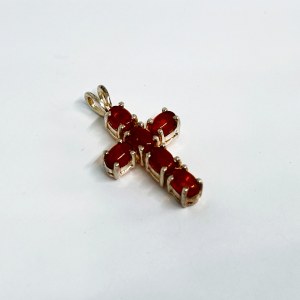 Silver Cross with Amber