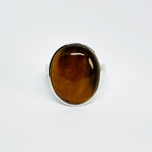 Silver ring with Tiger Eye