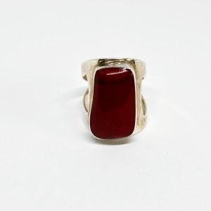 Large Ring with Red Coral, Mexico