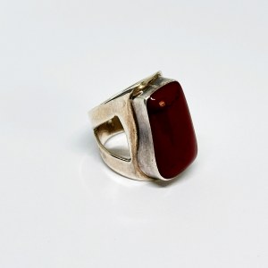 Large Ring with Red Coral, Mexico