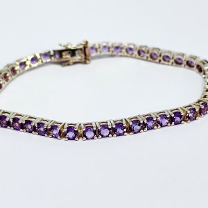 Silver Bracelet with Amethysts