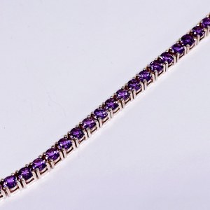 Silver Bracelet with Amethysts