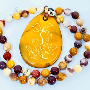 Silver Necklace with Jasper