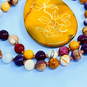 Silver Necklace with Jasper