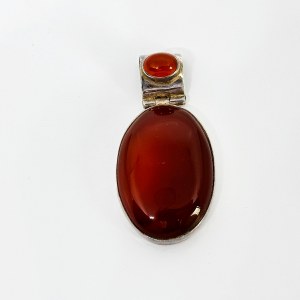 Silver Pendant with Carnelian