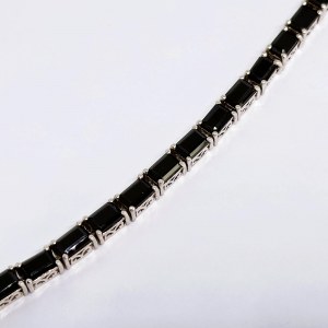 Silver Bracelet with Onyxes