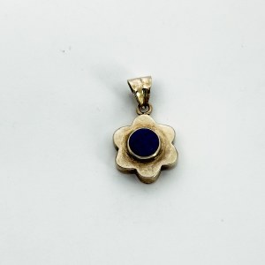 Silver pendant in the form of a flower with Lapis Lazuli